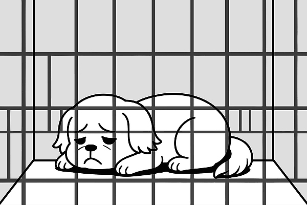 동물 행복 감정 일러스트 사랑 반려동물 희망 슬픔 구출 개 고독 위로 우울감 철장 특징 국내일러스트 AI파일 포유류 도움 파일형식 벡터