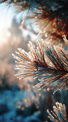 주간 자연요소 나무 식물 계절 컨셉 채소 모션 날씨 태양 CG 생태계 파일형식 겨울 아침 소나무 가지 얼음 자연 뷰티풀 햇빛 반짝임 풍경 고요 숲 빛 편집실사 JPG 편집이미지 눈 눈덮임