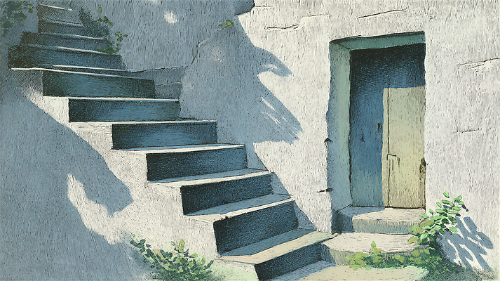 건축물 건축 태양 화장품 생태계 파일형식 계단 문 식물 자연 야외 고요 햇빛 그림 건물 구조물 아이섀도 디테일 풍경 질감 그늘 색감 조명 예술 공간 국내일러스트 일러스트 JPG