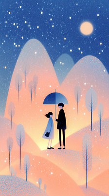 자연요소 식물 계절 감정 컨셉 관계 불 휴식 파일형식 겨울 사랑 우산 산책 커플 풍경 나무 하늘 별 모닥불 따뜻함 로맨틱 조명 평화 고요 뷰티풀 행복 국내일러스트 일러스트 JPG