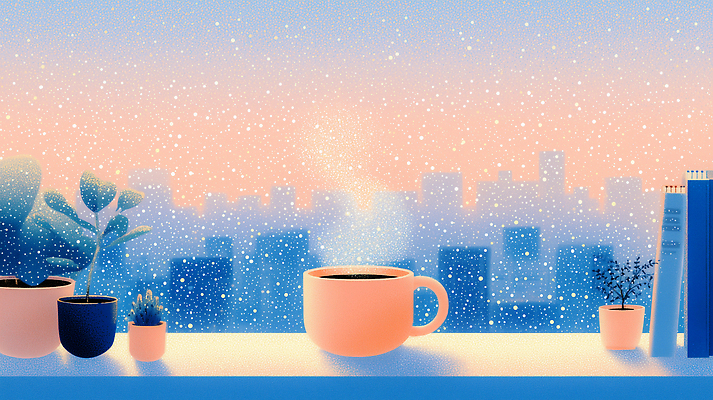 주간 계절 커피 음료 컨셉 생각 창문 잔 건물 라이프 감각 파일형식 겨울 아침 도시 풍경 창가 식물 차가움 따뜻함 수경재배 주택 편안함 일상 사색 환경 휴식 커피잔 국내일러스트 일러스트 JPG