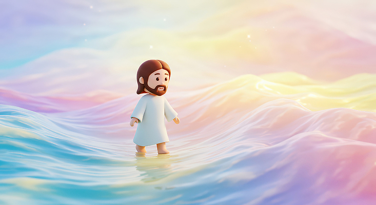 감정 컨셉 모션 3D 신_종교 생태계 파일형식 예수 바다 걷기 신비 풍경 하늘 컬러 뷰티풀 자연 평화 조화 영혼 기쁨 형상 편집3D 편집이미지 JPG