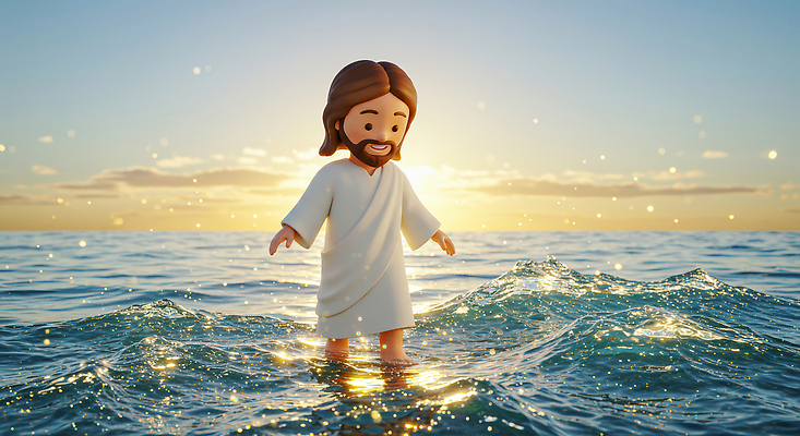 자연요소 컨셉 태양 3D 노을 신_종교 파일형식 예수 물 캐릭터 일몰 바다 평화 뷰티풀 햇빛 차분 물결 신성 상징 종교 표현 장면 편집3D 편집이미지 JPG