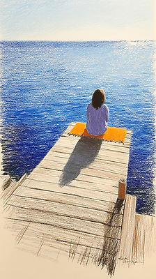 감정 바다 컨셉 생각 태양 수상스포츠 생태계 파일형식 목가 해변 사색 햇빛 물결 차분 평화 휴식 풍경 선탠 여유 사람 자연 뷰티풀 영감 수영 국내일러스트 일러스트 JPG