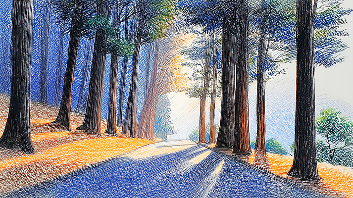 식물 계절 감정 컨셉 휴식 산 태양 숲 생태계 파일형식 길 나무 햇빛 고요 평화 자연 산책 오후 풍경 청명 따뜻함 여행 여름 여유 산속 그림 숲속 국내일러스트 일러스트 JPG