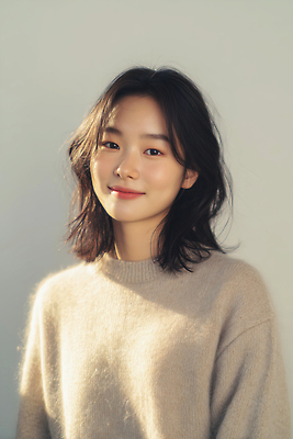 JPG 편집이미지 헤어스타일 여자 포즈 따뜻함 표정 미소 청춘 햇빛 카메라 방 분위기 편안함 스웨터 니트 의료성형뷰티 편집실사 컨셉 상의 사람 전자제품 태양 감각 CG 파일형식