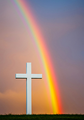 자연요소 감정 종교 컨셉 CG 생태계 파일형식 십자가 무지개 하늘 자연 뷰티풀 평화 풍경 기독교 상징 감동 희망 편집실사 편집이미지 JPG 천주교