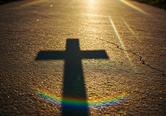 주간 자연요소 종교 길 컨셉 교통시설 태양 CG 생태계 파일형식 십자가 그림자 도로 햇빛 노을 평화 촬영 자연 빛 하늘 풍경 아침 편집실사 편집이미지 JPG 무지개 천주교 기독교