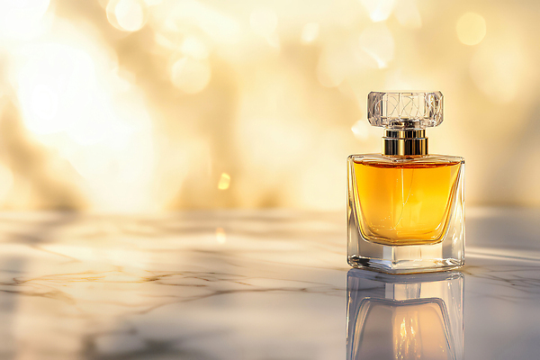 JPG 편집이미지 디자인 예술 백그라운드 탁자 유리병 장식 빛 뷰티 반사 금색 고급 향수 오브젝트 향기 뷰티풀 편집실사 AI컴퓨터그래픽 AI콘텐츠 컬러 가구 컨셉 병_용기 화장품 CG 냄새 파일형식