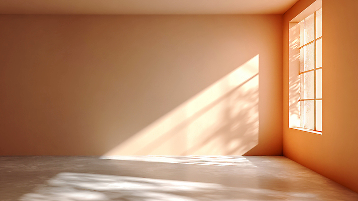 디자인 무기 컬러 내부 태양 감각 CG 파일형식 방 햇빛 창 인테리어 벽 주황색 바닥 공간 밝음 부드러움 모던 실내 편집이미지 JPG 편집실사
