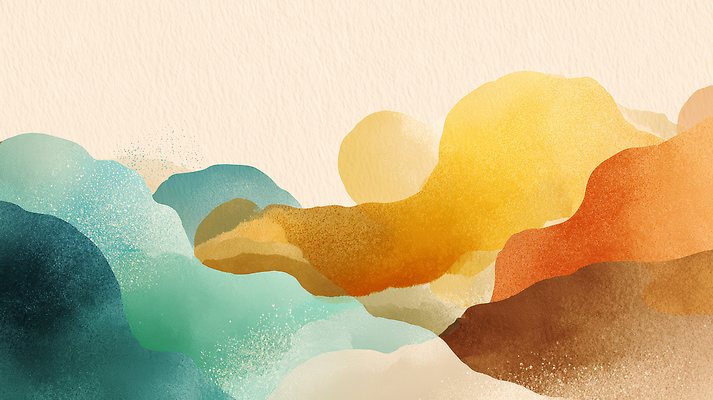 컨셉 미술도구 감각 생태계 파일형식 풍경 산 컬러 예술 수채화 물감 자연 하늘 뷰티풀 조화 심플 부드러움 그림 평화 백그라운드 디자인 국내일러스트 일러스트 JPG