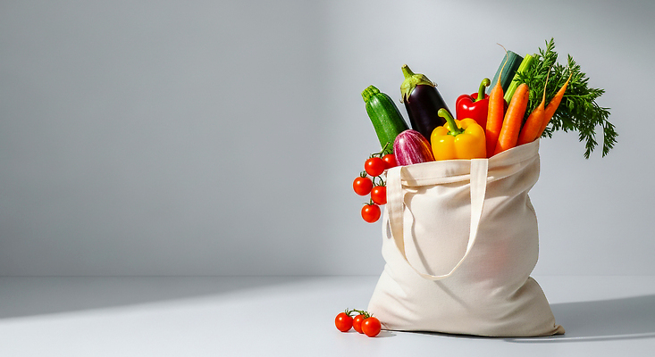 웰빙 음식 채소 가방 호박 뿌리채소 CG 에코 생태계 파일형식 에코백 신선 당근 애호박 토마토 파프리카 주방 식재료 건강식 장보기 자연 유기농 편집이미지 편집실사 JPG