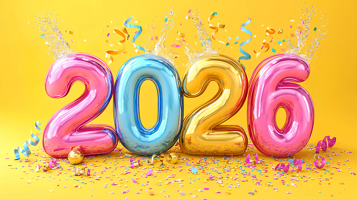 편집이미지 감정 컨셉 이벤트 연도 파일형식 2026년 축제 파티 풍선 장식 기념일 컬러 축하 새해 즐거움 기쁨 환영 이미지편집 JPG