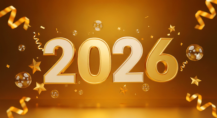 자연요소 편집이미지 감정 컬러 컨셉 이벤트 연도 파일형식 2026년 새해 축하 기념일 분위기 장식 희망 기쁨 금색 별 풍선 축제 세레모니 이미지편집 JPG