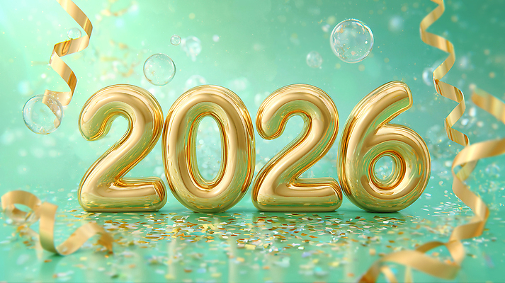 편집이미지 문자 감정 컬러 컨셉 이벤트 연도 파일형식 2026년 새해 숫자 금색 축하 장식 리본 파티 기념 분위기 즐거움 거품 준비 백그라운드 이미지편집 JPG