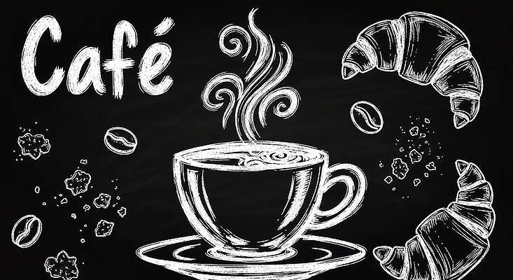 주간 감정 커피 음료 음식 빵 컨셉 잔 상점 사무용품 식사 그림 파일형식 카페 크루아상 아침 디저트 원두 수증기 따뜻함 휴식 즐거움 브런치 커피잔 메모지 국내일러스트 JPG 일러스트 초크아트 메뉴