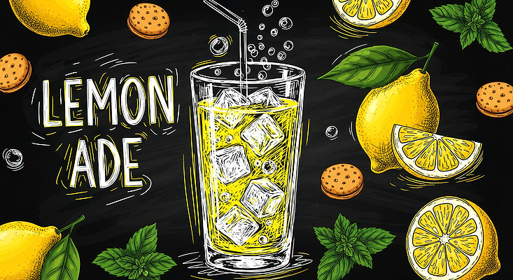 자연요소 계절 음료 음식 컨셉 과일 디저트 이벤트 상점 과일주스 허브 그림 만들기 파일형식 레몬 에이드 여름 시원함 쿠키 얼음 신선 상큼 레몬주스 민트 휴식 홈메이드 식사 파티 국내일러스트 JPG 일러스트 초크아트 메뉴 카페