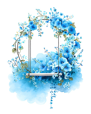 식물 계절 감정 컬러 곤충 컨셉 문화예술 휴식 사람 생태계 파일형식 그네 정원 꽃 파란색 여름 장식 놀이 자연 뷰티풀 어린이 산책 평화 색채 조화 행복 나비 나무 미술 국내일러스트 일러스트 JPG 수채화