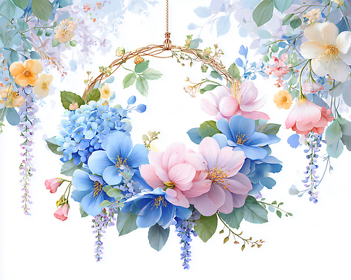 식물 계절 꽃 컬러 컨셉 이벤트 생태계 파일형식 화환 장식 봄 자연 파란색 분홍색 뷰티풀 기념일 축하 생화 조화 꽃다발 디자인 예술 풍경 화사함 국내일러스트 일러스트 JPG 수채화