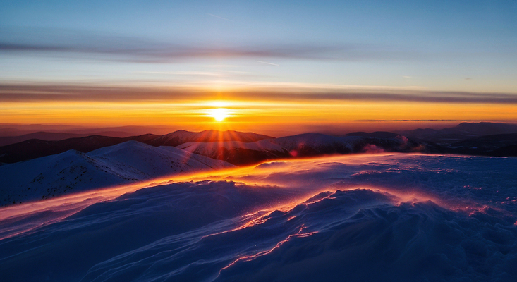 자연요소 계절 컨셉 눈_날씨 노을 CG 생태계 파일형식 산 일출 설원 풍경 태양 하늘 자연 겨울 평화 뷰티풀 봉우리 컬러 조용 편집실사 JPG 편집이미지