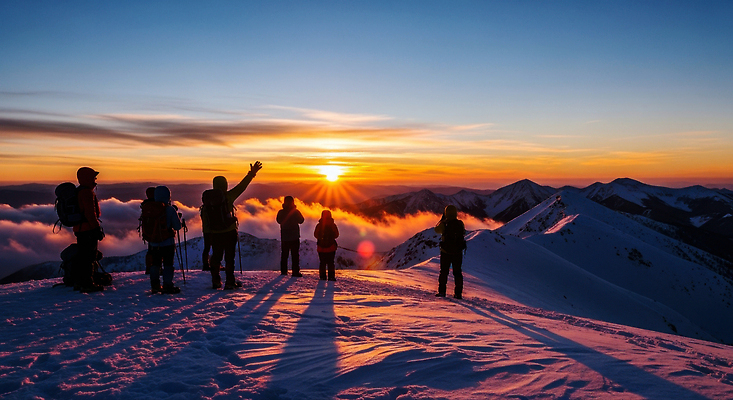 자연요소 감정 노을 등산 트래킹 CG 생태계 파일형식 산 일출 여행 풍경 자연 등산객 정상 기쁨 도전 하늘 태양 편집실사 JPG 편집이미지 의료성형뷰티