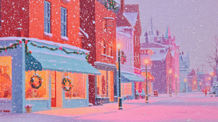 자연요소 식물 계절 공공시설 기념일 다수 컨셉 날씨 휴식 사람 파일형식 겨울 상점 거리 장식 따뜻함 조명 분위기 여러명 크리스마스 풍경 화려 공원 나무 휴일 감정 도시 산책 고요 국내일러스트 일러스트 JPG 마을 눈