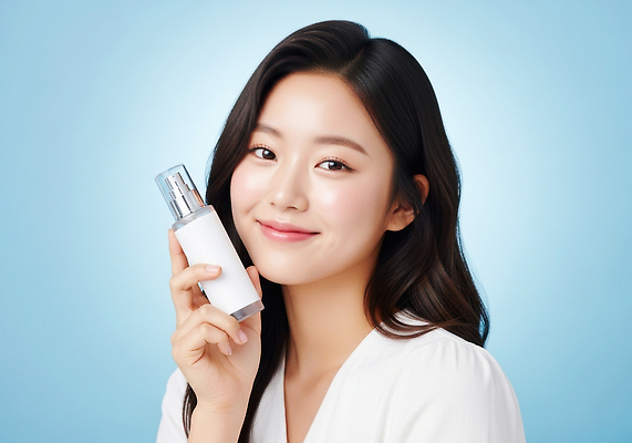 JPG 편집이미지 여자 얼굴 포장 건강 관리 미소 빛 뷰티 촬영 화장품 촉촉함 흰색 상품 피부 스킨케어 의료성형뷰티 편집실사 컬러 표정 사람 신체부위 젖음 CG 파일형식