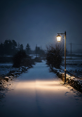 자연요소 식물 계절 공공시설 컨셉 날씨 한국 소리 야간 CG 생태계 파일형식 풍경_경치 겨울 길 가로등 야경 조명 평화 자연 풍경 침묵 차분 거리 나무 하늘 편집실사 편집이미지 JPG 눈 제주도