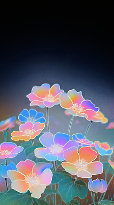 식물 컨셉 하늘 야간 생태계 파일형식 꽃 화사함 빛 컬러 뷰티풀 밤하늘 자연 환경 화초 조명 장식 예술 감성 색감 환상 감정 풍경 국내일러스트 일러스트 JPG