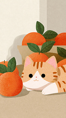 식물 계절 컬러 컨셉 과일 포유류 건물 반려동물 감각 생태계 파일형식 고양이 귀여움 편안함 남색 노란색 앞면 생동감 잎 주택 오브젝트 장식 봄 자연 내부 환경 동물 국내일러스트 일러스트 JPG 귤