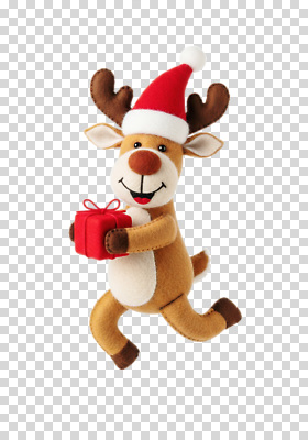 동물 편집이미지 행복 인형 크리스마스 겨울 선물 웃음 장식 장난감 달리기 산타클로스 귀여움 축제 PNG 순록 계절 기념일 감정 컨셉 모션 표정 파일형식