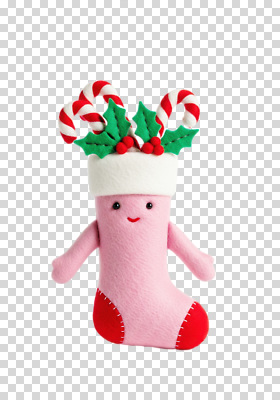 편집이미지 캐릭터 계절 인형 분홍색 크리스마스 양말 사탕 장식 귀여움 축제 즐거움 수공예 PNG 겨우살이 디지털아트 기념일 감정 컬러 컨셉 디저트 공예 파일형식
