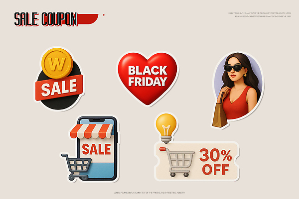 데이이벤트 3D 파일형식 세일 블랙프라이데이 쿠폰 쇼핑 판매 모바일 고객 마케팅 디자인 편집3D PSD 편집이미지