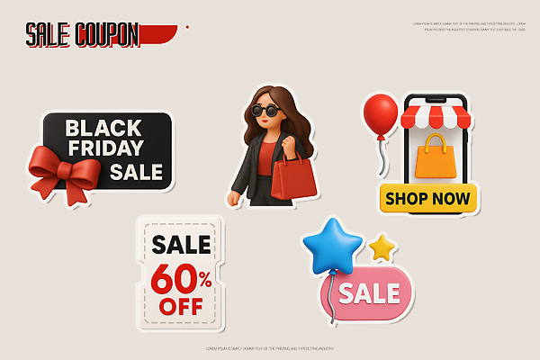 가방 데이이벤트 이벤트 쇼핑 3D 파일형식 블랙프라이데이 세일 쿠폰 디자인 구매 고객 쇼핑백 배너 프로모션 시장 편집3D PSD 편집이미지