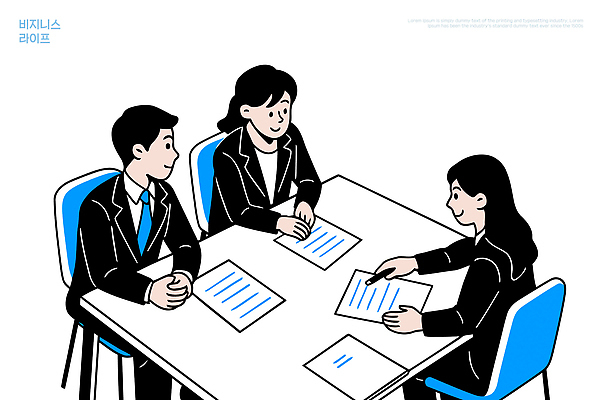 직업 컨셉 비즈니스 관계 파일형식 벡터 회의 전문직 문서 토론 협력 아이디어 소통 전략 계획 실험 분석 선택 정보 회의실 동료 참여 의견 발표 국내일러스트 AI파일 일러스트