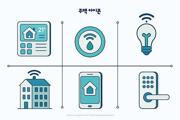 디자인 일러스트 조명 주택 기술 스마트폰 디지털 기계 연결 보안 시스템 온도 자동화 스마트홈 국내일러스트 AI파일 안전 건물 핸드폰 스마트기기 파일형식 벡터 AI_인공지능