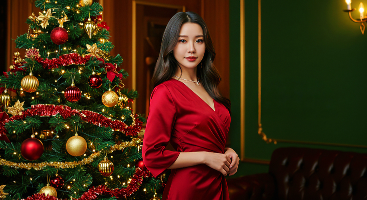 JPG 나무 편집이미지 여자 감정 컬러 포즈 크리스마스 겨울 조명 장식 촬영 축제 전시 화려 뷰티풀 의료성형뷰티 송년회 편집실사 식물 계절 기념일 컨셉 사람 CG 연말 파일형식