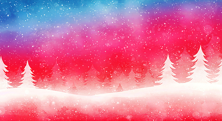 식물 계절 기념일 컬러 컨셉 그림 생태계 파일형식 겨울 풍경 나무 자연 백그라운드 뷰티풀 조화 차가움 평화 빨간색 파란색 산 풍경화 예술 환상 국내일러스트 일러스트 JPG 크리스마스