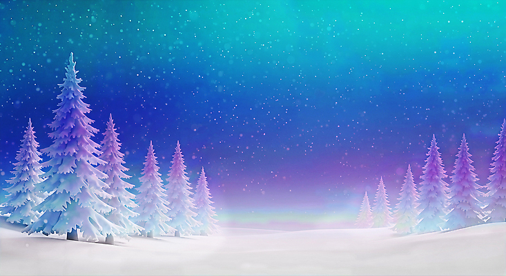 자연요소 나무 계절 기념일 컬러 컨셉 눈_날씨 생태계 파일형식 겨울 하늘 소나무 자연 풍경 평화 보라색 청록색 별 뷰티풀 조용 날씨 설원 환경 신비 야외 크리스마스 국내일러스트 일러스트 JPG 백그라운드