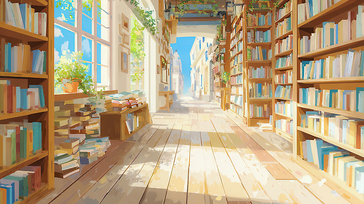 주간 교육 컨셉 바닥 태양 상점 감각 파일형식 서재 책 독서 나무바닥 햇빛 아침 창문 평화 조용 공간 풍경 편안함 학습 문화 예술 일러스트 국내일러스트 JPG 도서관 서점