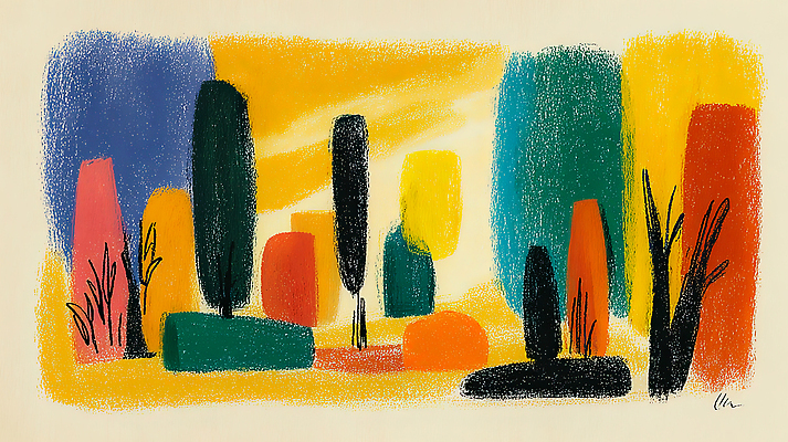 식물 건축 문화예술 학용품 미술 생태계 파일형식 풍경 컬러 모양 나무 기둥 예술 그림 조화 채색 크레파스 색채 자연 백그라운드 감정 창의력 선 국내일러스트 일러스트 JPG