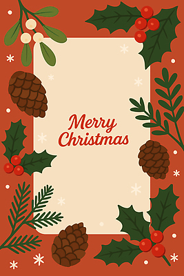 기념일 컬러 백그라운드 크리스마스 겨울 일러스트 자연 따뜻함 장식 빨간색 초록색 크리스마스트리 축제 축하 소나무 분위기 겨우살이 국내일러스트 AI파일 나무 계절 컨셉 이벤트 생태계 파일형식 벡터