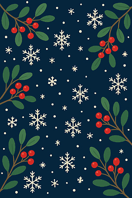 식물 디자인 계절 컬러 백그라운드 크리스마스 겨울 패턴 일러스트 자연 장식 초록색 눈송이 휴일 산딸기 국내일러스트 AI파일 기념일 무늬 과일 눈_날씨 생태계 파일형식 벡터