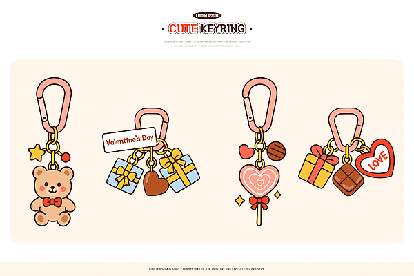 모양 감정 인형 컨셉 관계 데이이벤트 열쇠 디저트 이벤트 크기 파일형식 벡터 귀여움 열쇠꾸러미 발렌타인데이 선물 디자인 작음 컬러 기념일 사랑 하트 곰인형 초콜릿 포장 장식 친구 축하 AI파일 국내일러스트 일러스트 키링