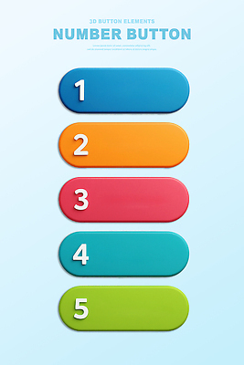 PSD 편집이미지 디자인 컬러 버튼 그래픽 숫자 배열 즐거움 모던 장면 독창 편집3D 문자 감정 3D 파일형식