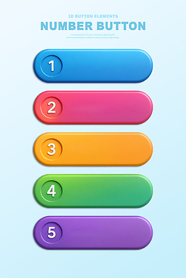 PSD 편집이미지 디자인 컬러 버튼 그래픽 숫자 3D 원형 어플리케이션 테두리 모던 인터페이스 사용자 상호작용 편집3D 도형 문자 디지털합성 파일형식