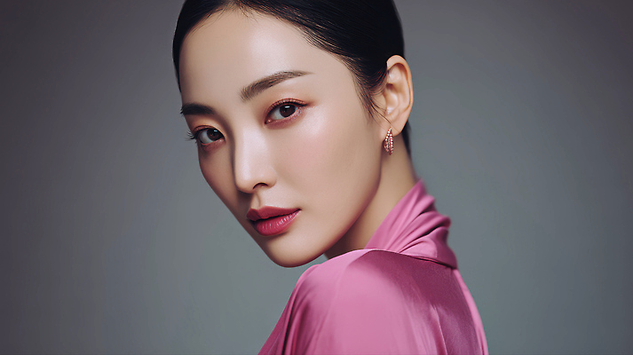 JPG 모델 편집이미지 헤어스타일 옷 여자 패션 분홍색 백그라운드 조명 미소 화장 뷰티 촬영 피부 의료성형뷰티 스타일 편집실사 컬러 표정 사람 신체부위 CG 파일형식