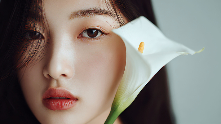 식물 꽃 컨셉 사람 신체부위 전자제품 CG 생태계 파일형식 여자 얼굴 뷰티풀 감성 매력적 카메라 피부 자연 컬러 뷰티 편집실사 편집이미지 JPG 의료성형뷰티 릴리 백합 모델