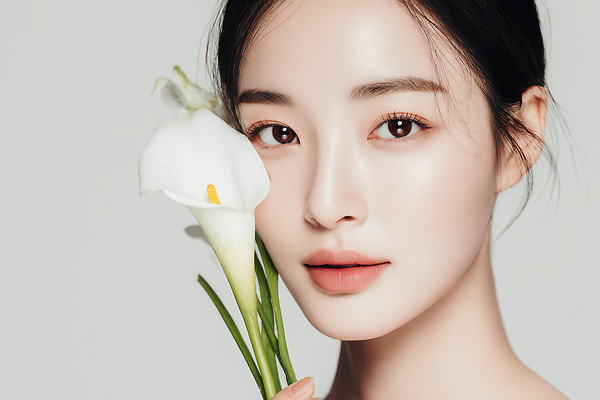 식물 꽃 컨셉 표정 사람 신체부위 CG 생태계 파일형식 여자 뷰티풀 피부 자연 모델 촬영 뷰티 감정 패션 매력적 화사함 미소 조명 편집실사 편집이미지 JPG 의료성형뷰티 릴리 백합