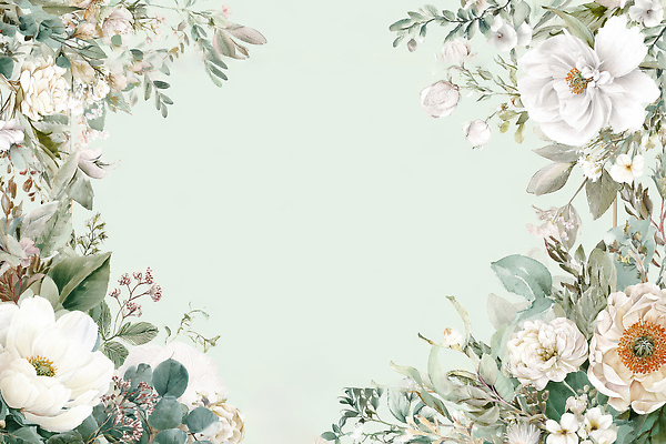 식물 꽃 컬러 컨셉 생태계 파일형식 백그라운드 장식 민트색 화사함 자연 디자인 뷰티풀 예술 스크린 흰색 초록색 페인팅 계절 조화 장미 목련 국내일러스트 일러스트 JPG 프레임